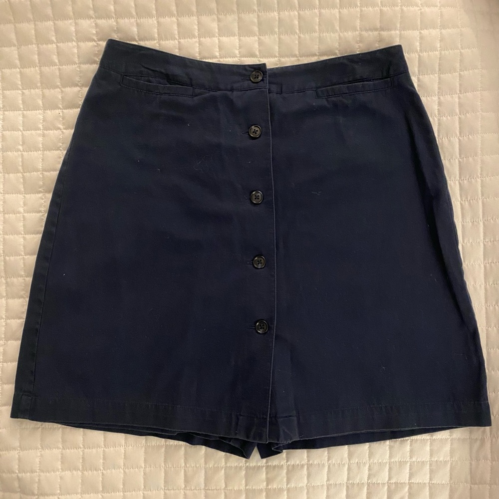 Vintage Liz Claiborne Navy Button-Up Mini Skort